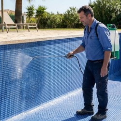 Limpiador de humedades para gresite antes de impermeabilización de piscina