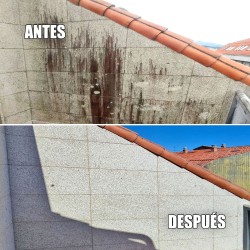 Aplicación del limpiador Antihumedades en fachada de piedra